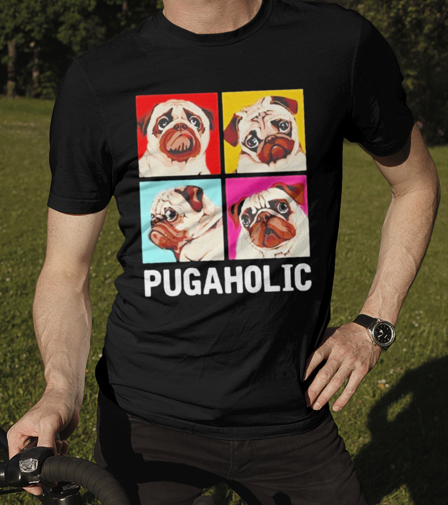 Pug Dog Pop Art Pugaholic T-Shirt