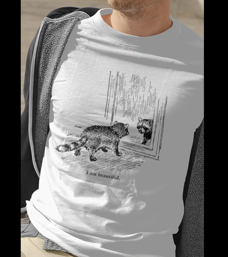 Raccoon Reflection I Am Beautiful T-Shirt