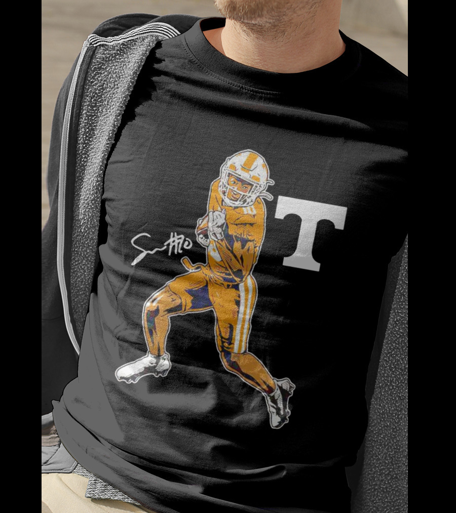 Squirrel White Tennessee Volunteers Football Superstar Pose T-Shirt