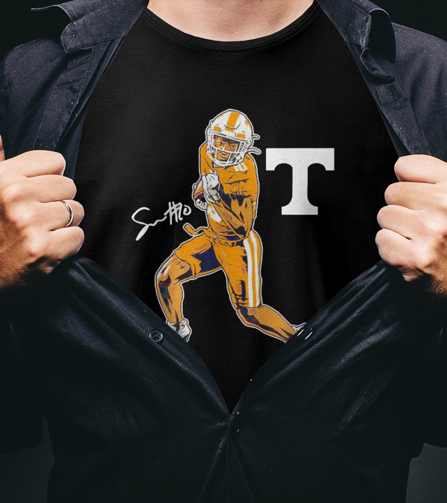 Squirrel White Tennessee Volunteers Football Superstar Pose T-Shirt