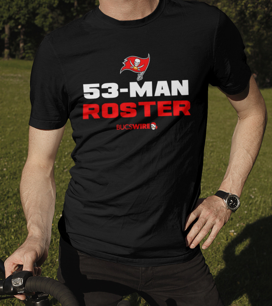 Tampa Bay Buccaneers 53-Man Roster BucsWire Flag T-Shirt