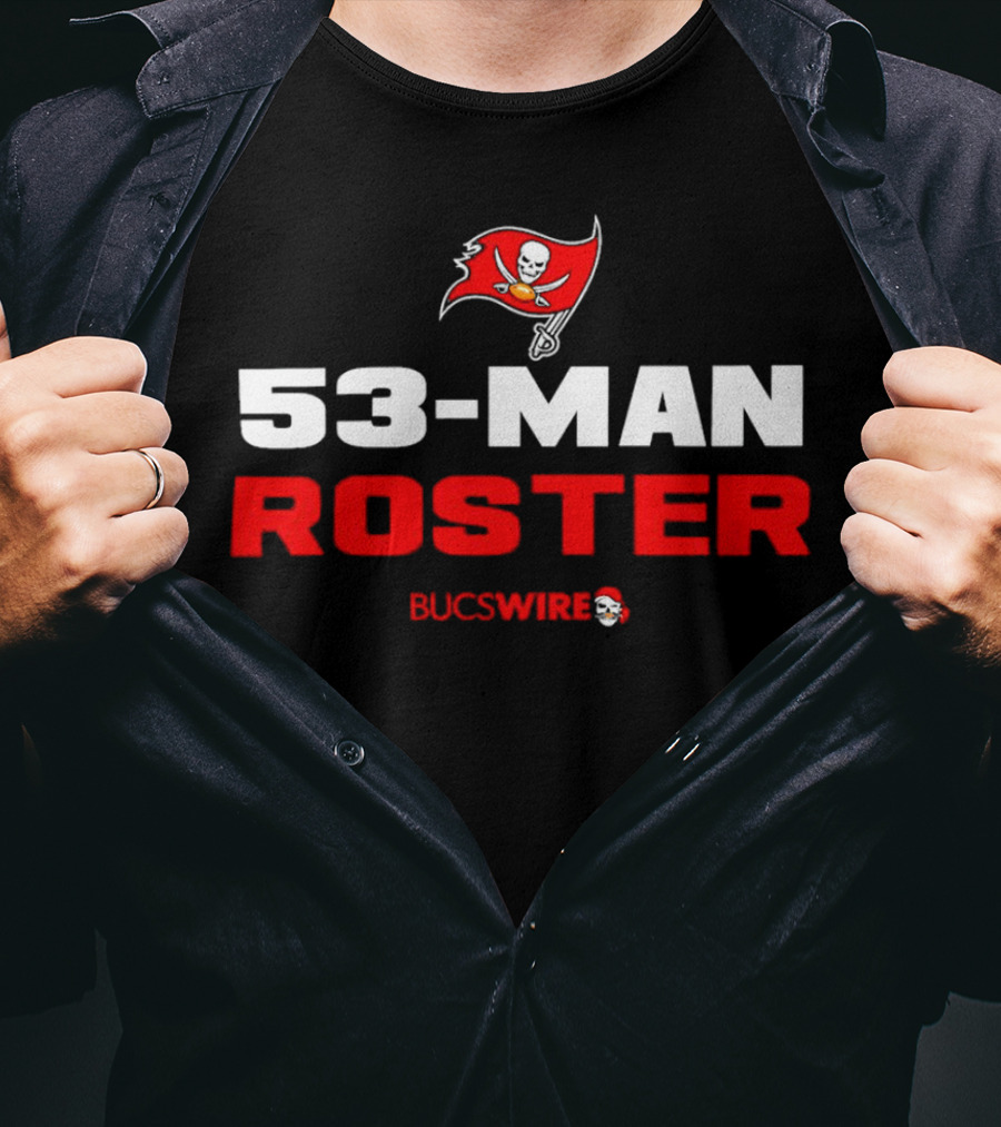Tampa Bay Buccaneers 53-Man Roster BucsWire Flag T-Shirt