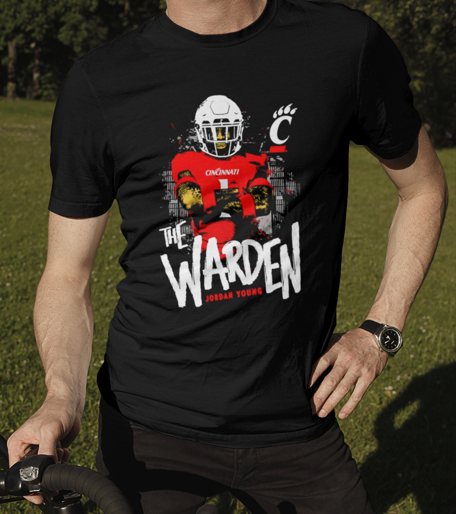 The Warden Jordan Young Cincinnati Bearcats Football Guardianship T-Shirt