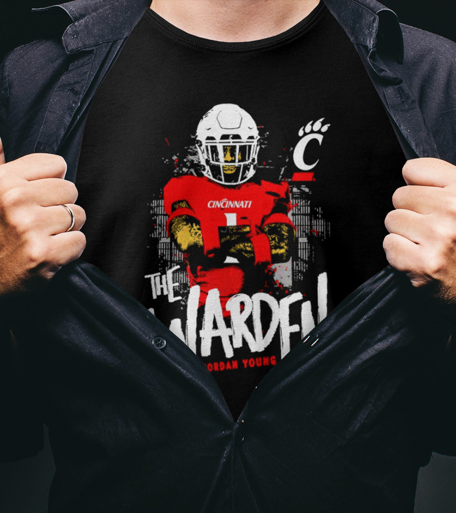 The Warden Jordan Young Cincinnati Bearcats Football Guardianship T-Shirt