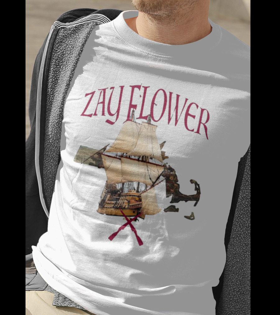 Zay Flower Sailing Ship With Crossed Oars T-Shirt