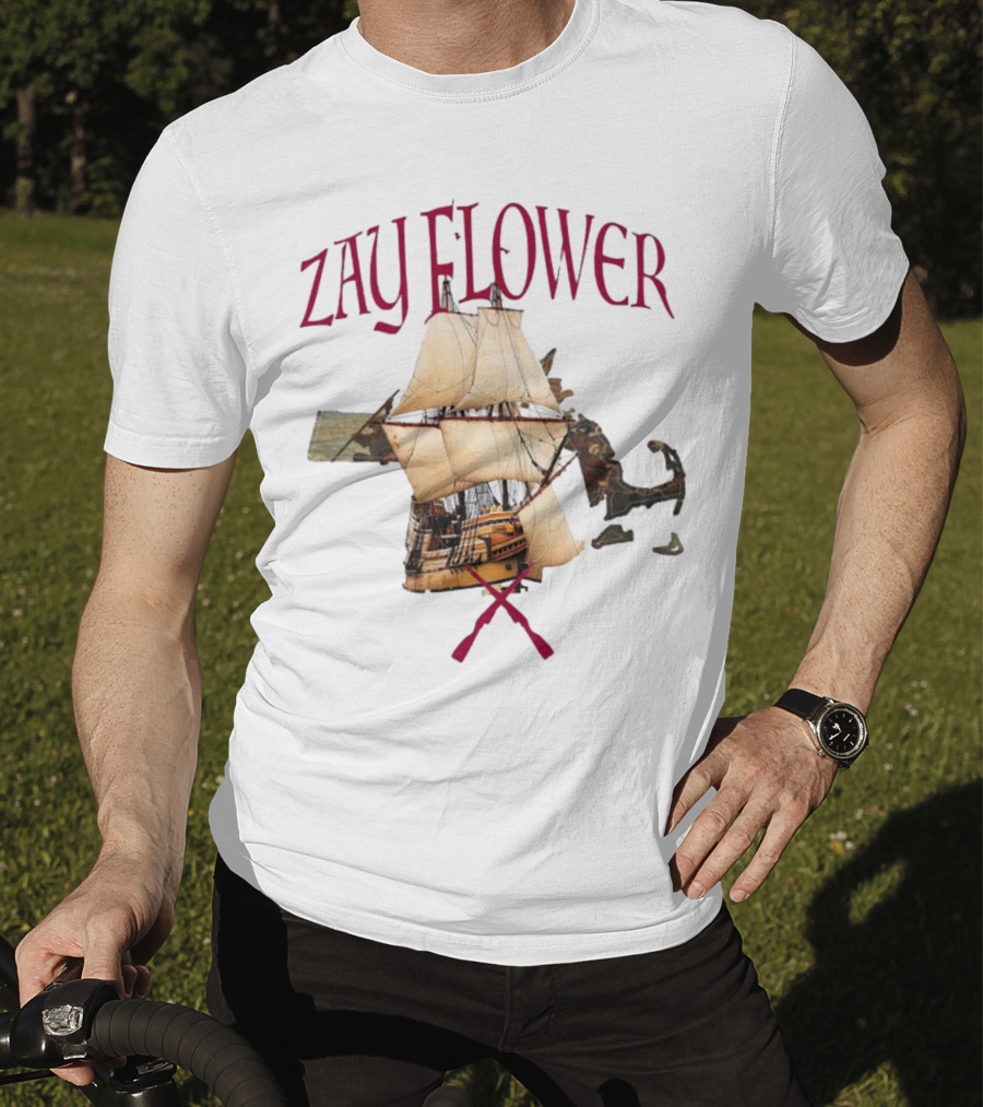 Zay Flower Sailing Ship With Crossed Oars T-Shirt