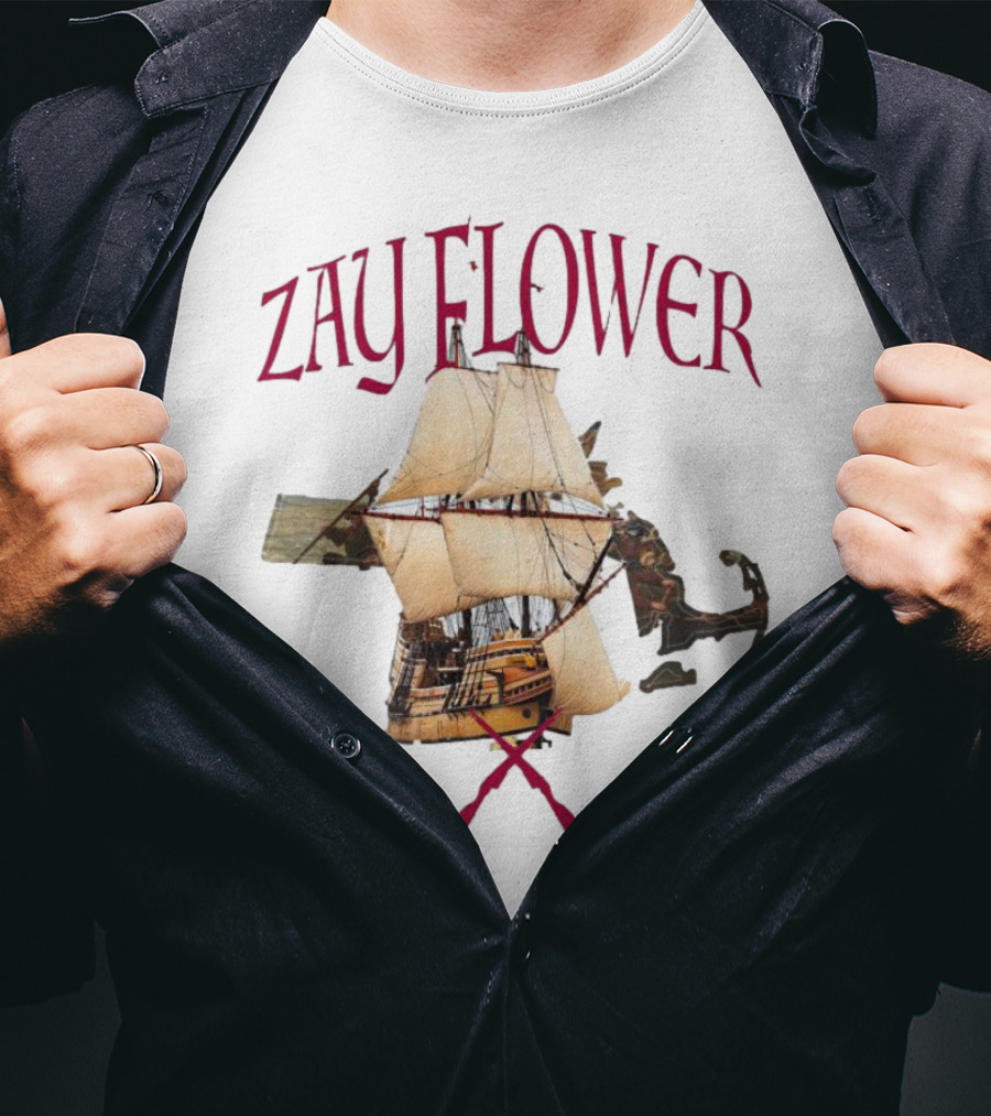 Zay Flower Sailing Ship With Crossed Oars T-Shirt