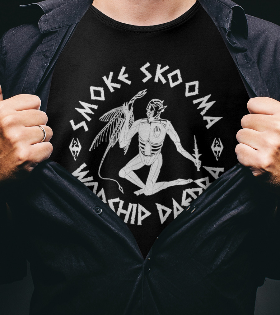 Smoke Skooma Worship Daedra Elder Scrolls Inspired Fantasy Daedric T-Shirt