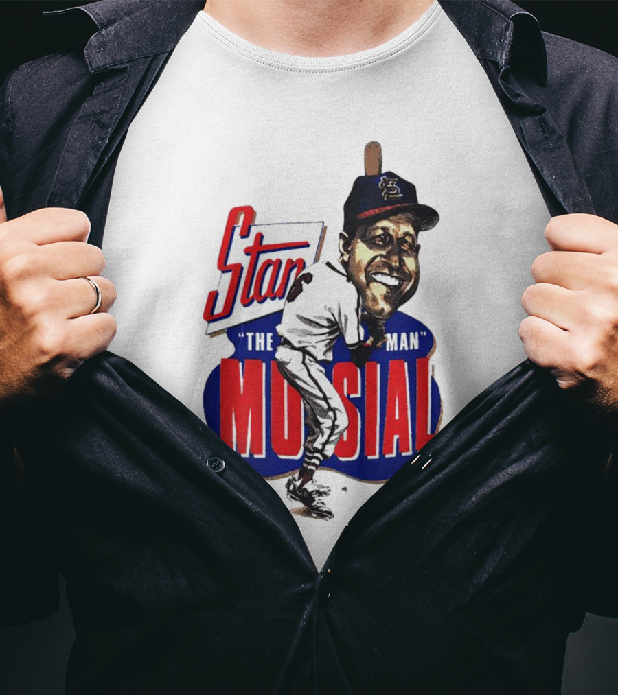 Stan Musial The Man St. Louis Cardinals Caricature T-Shirt