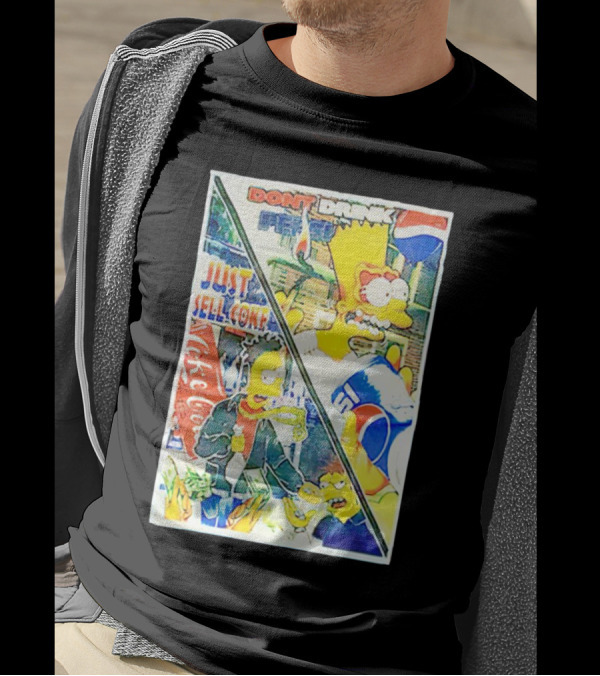 Bart Simpson Pepsi And Coke Parody Comic Panel T-Shirt