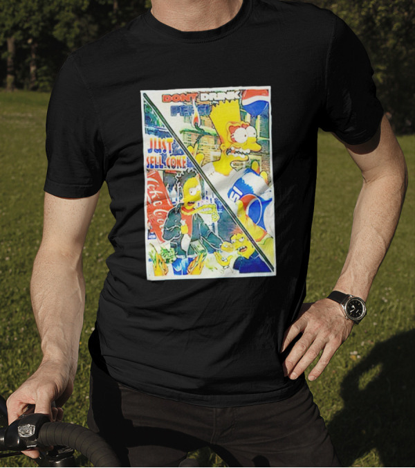 Bart Simpson Pepsi And Coke Parody Comic Panel T-Shirt