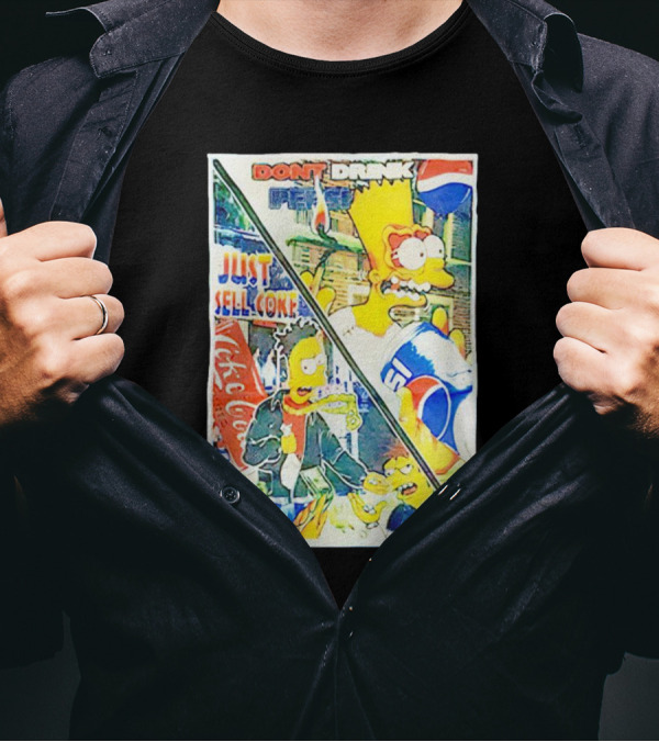 Bart Simpson Pepsi And Coke Parody Comic Panel T-Shirt