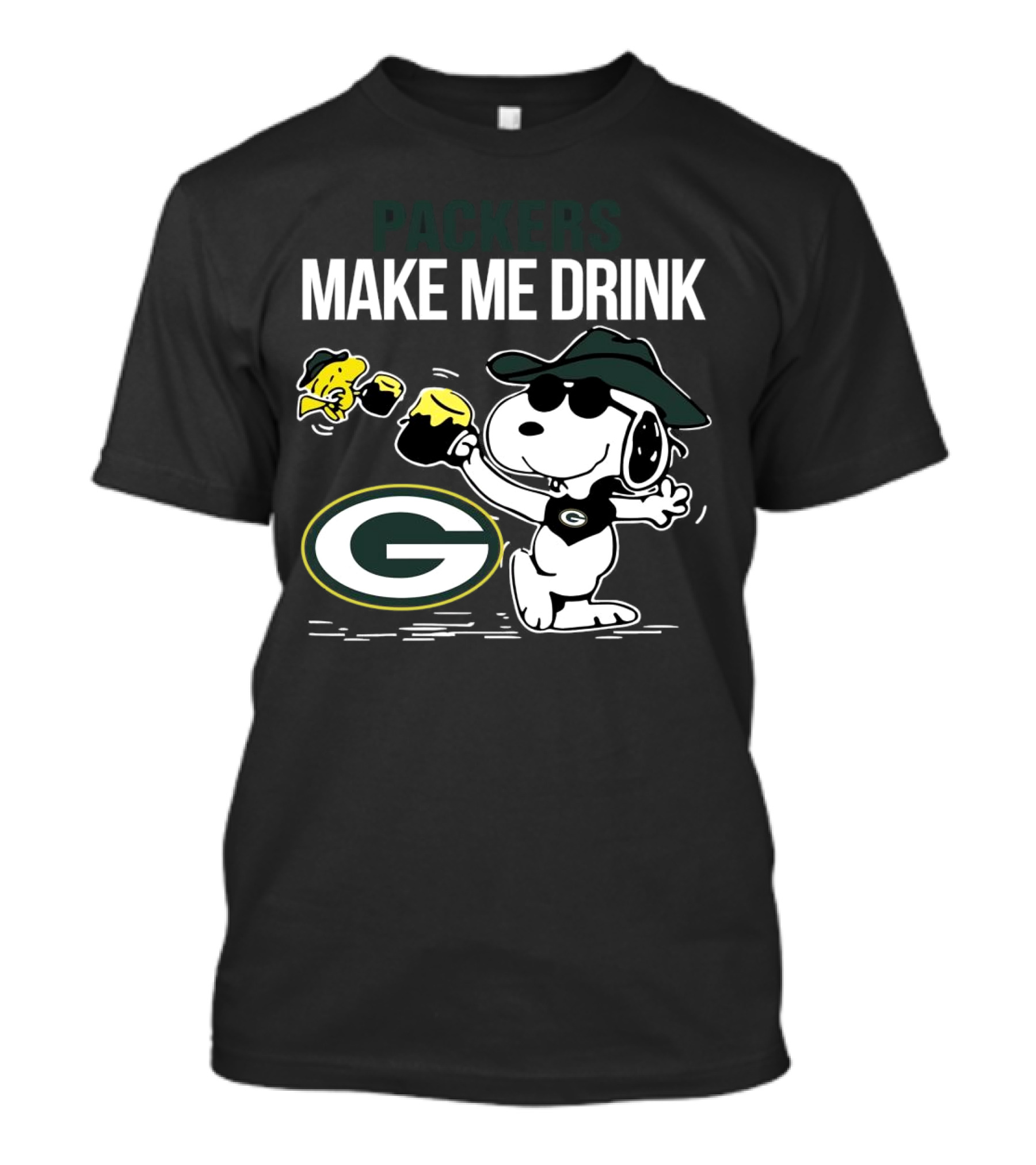 Packers Snoopy Make Me Drink Green Bay T-Shirt