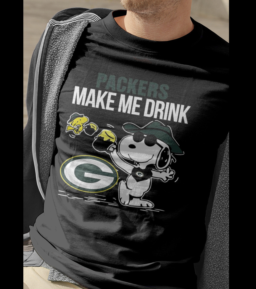 Packers Snoopy Make Me Drink Green Bay T-Shirt