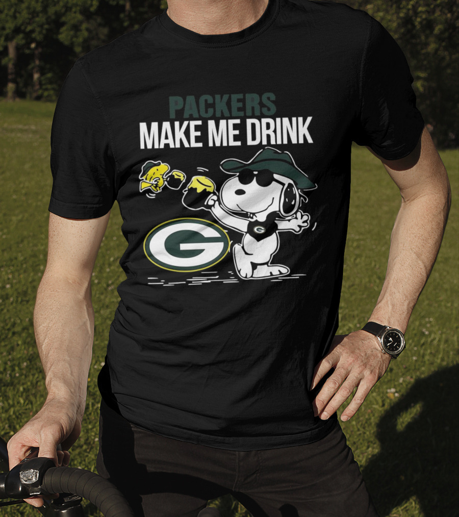 Packers Snoopy Make Me Drink Green Bay T-Shirt