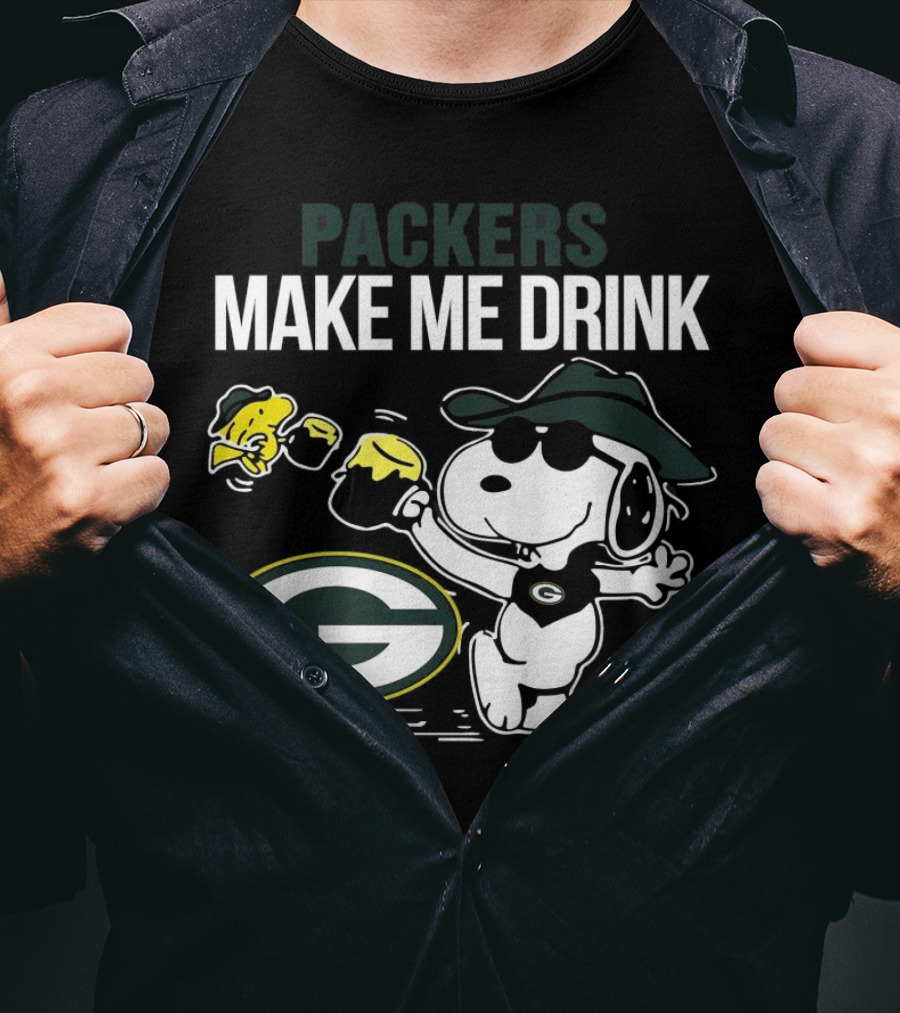 Packers Snoopy Make Me Drink Green Bay T-Shirt
