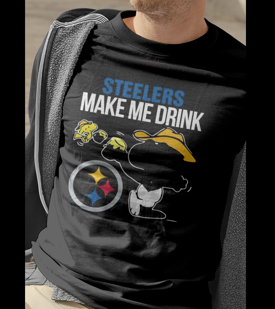 Steelers Snoopy Make Me Drink Peanuts T-Shirt