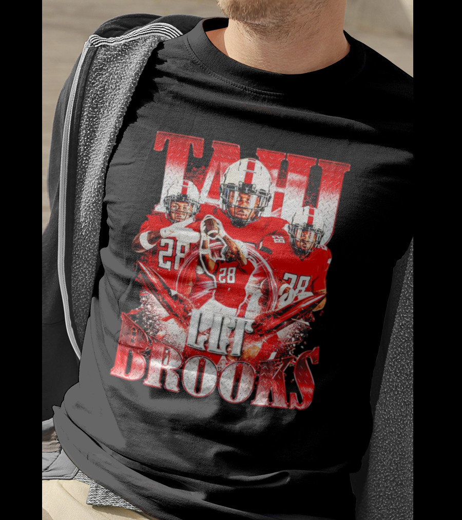 Tahj Brooks LLT Texas Tech Red Raiders Football Vintage Player Number 28 T-Shirt