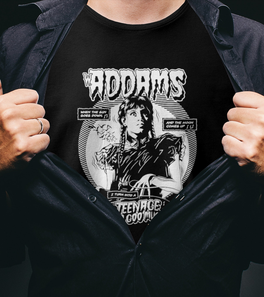 Wednesday Addams When The Sun Goes Down Teenage Goo Goo Muck T-Shirt