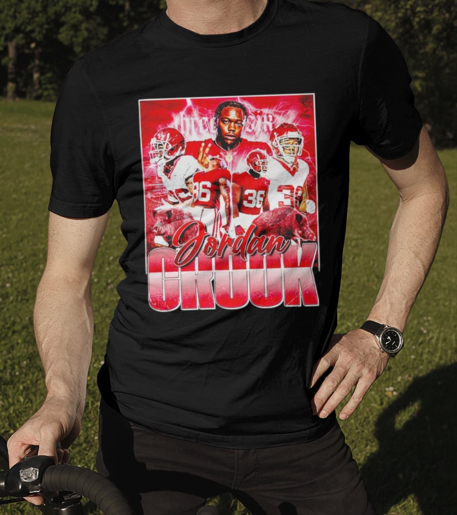 Jordan Crook Arkansas Razorbacks Football Vintage Collage T-Shirt