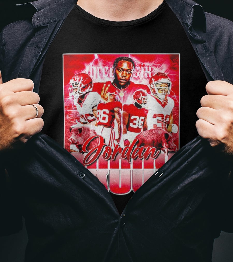 Jordan Crook Arkansas Razorbacks Football Vintage Collage T-Shirt