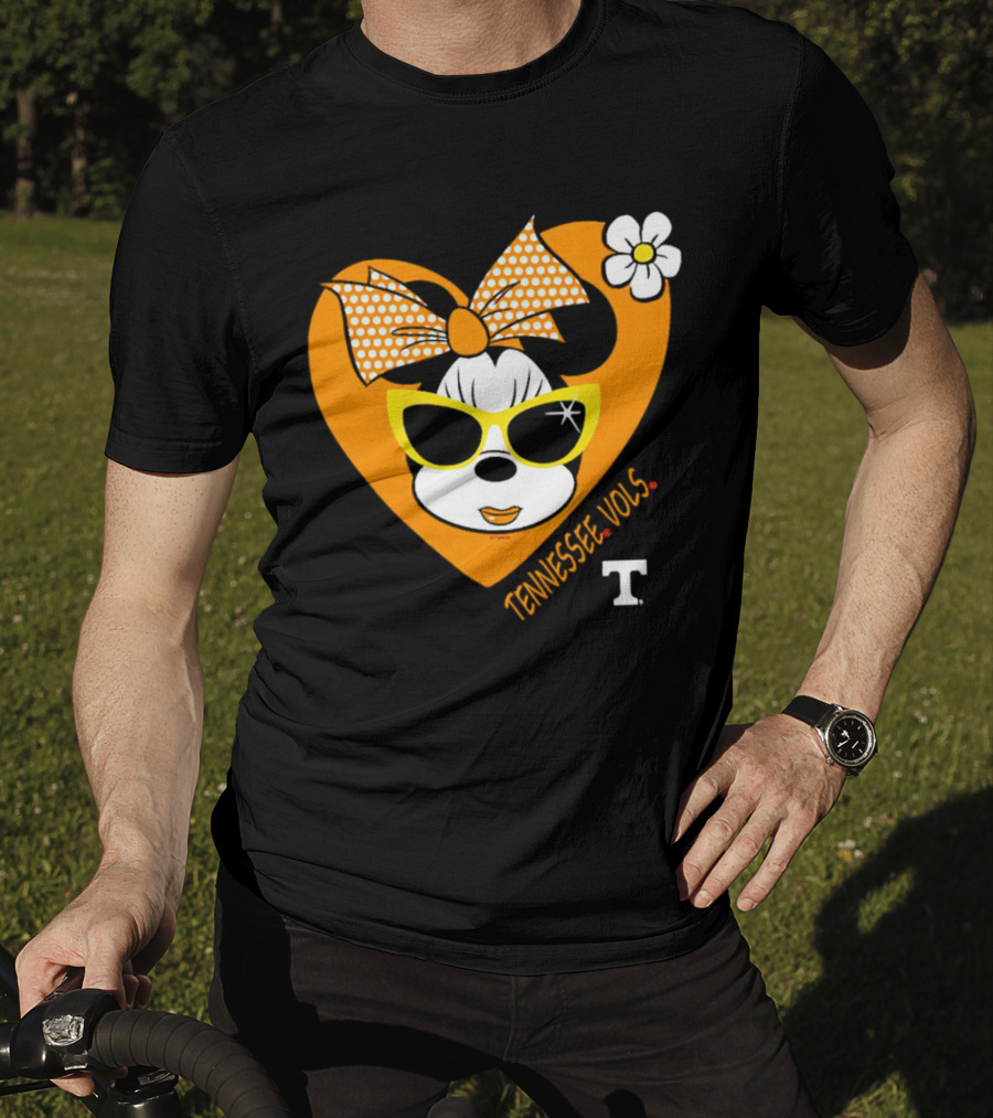 Minnie Mouse Tennessee Vols Heart And Sunglasses Fan T-Shirt