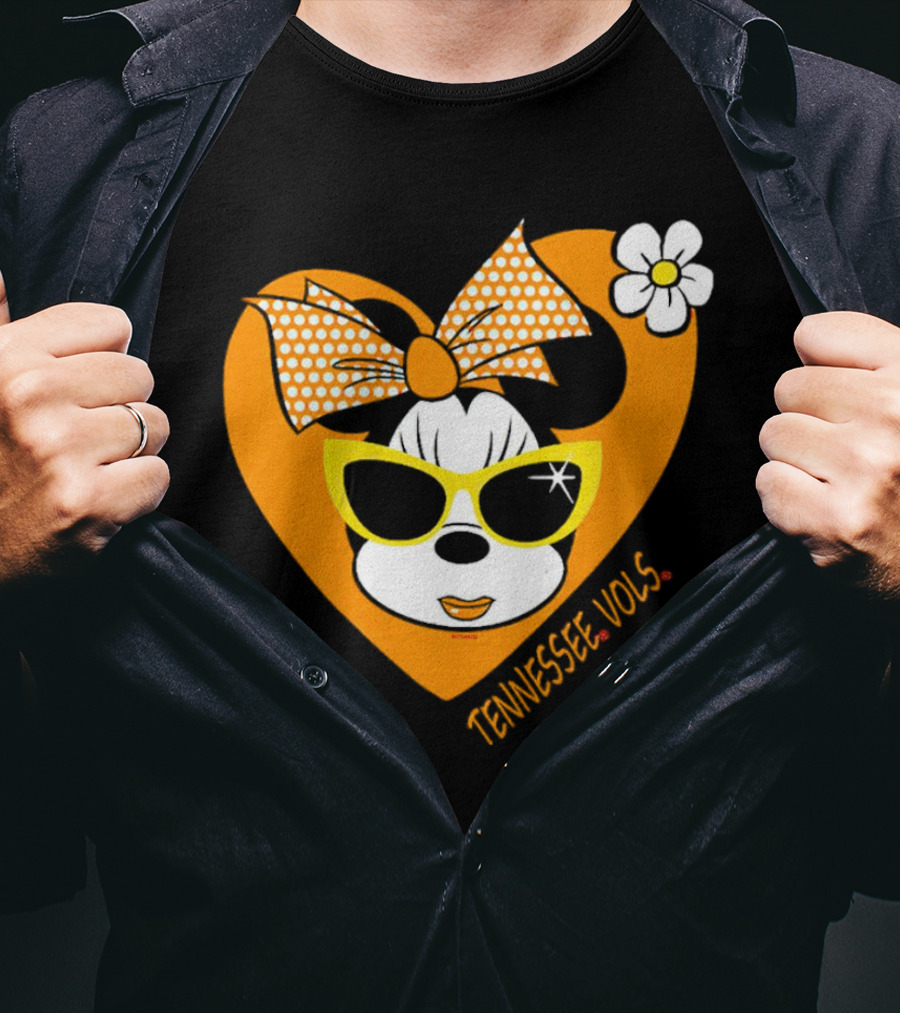 Minnie Mouse Tennessee Vols Heart And Sunglasses Fan T-Shirt
