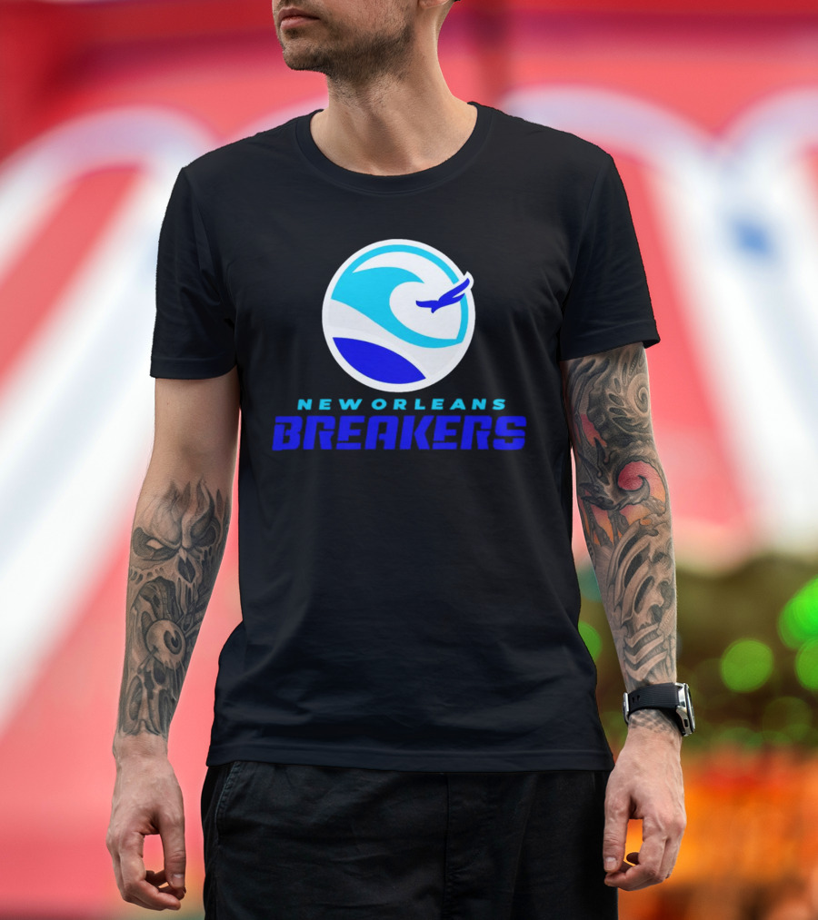 New Orleans Breakers Authentic Sideline Wave Logo Sportswear T-Shirt