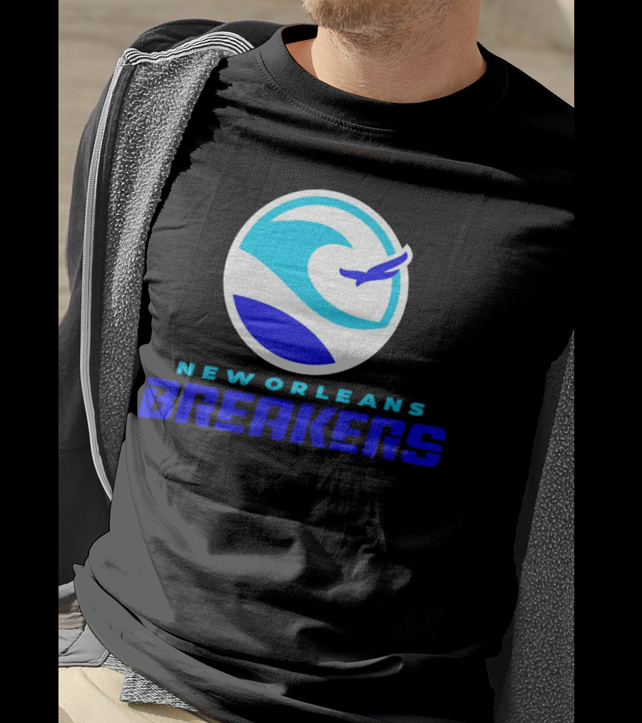 New Orleans Breakers Authentic Sideline Wave Logo Sportswear T-Shirt