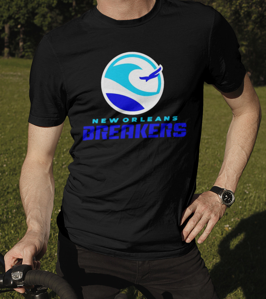 New Orleans Breakers Authentic Sideline Wave Logo Sportswear T-Shirt
