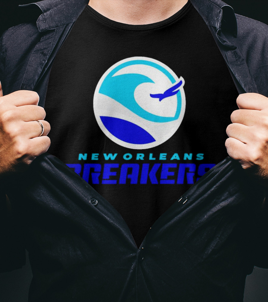 New Orleans Breakers Authentic Sideline Wave Logo Sportswear T-Shirt