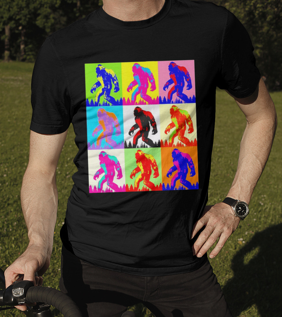 Retro Pop Art Bigfoot Sasquatch Collage T-Shirt