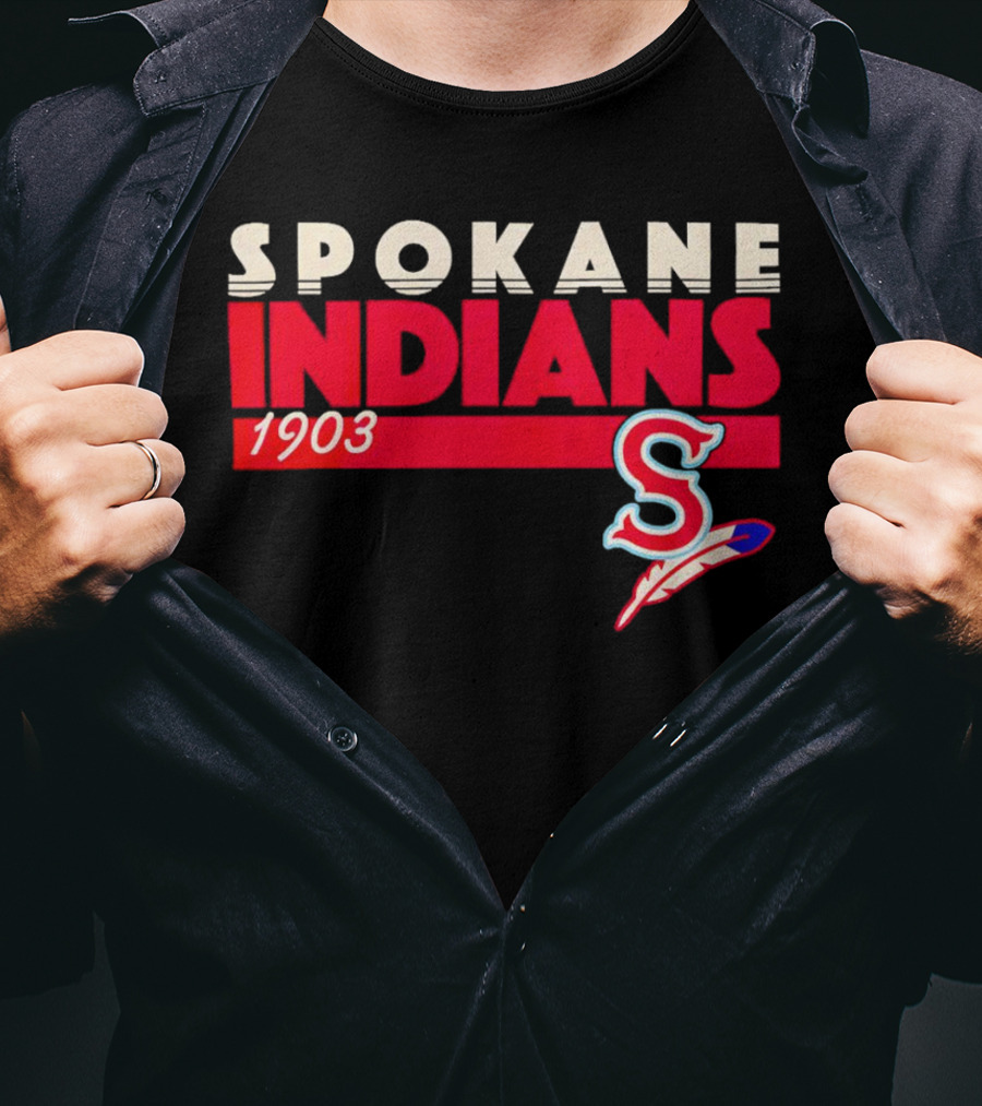 Spokane Indians 1903 S Logo Denim Pigment Dyed T-Shirt