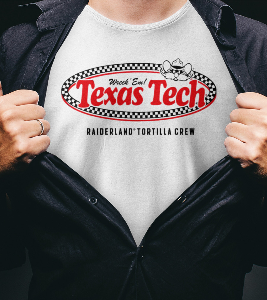 Wreck 'Em Texas Tech Raiderland Tortilla Crew Oval Badge T-Shirt