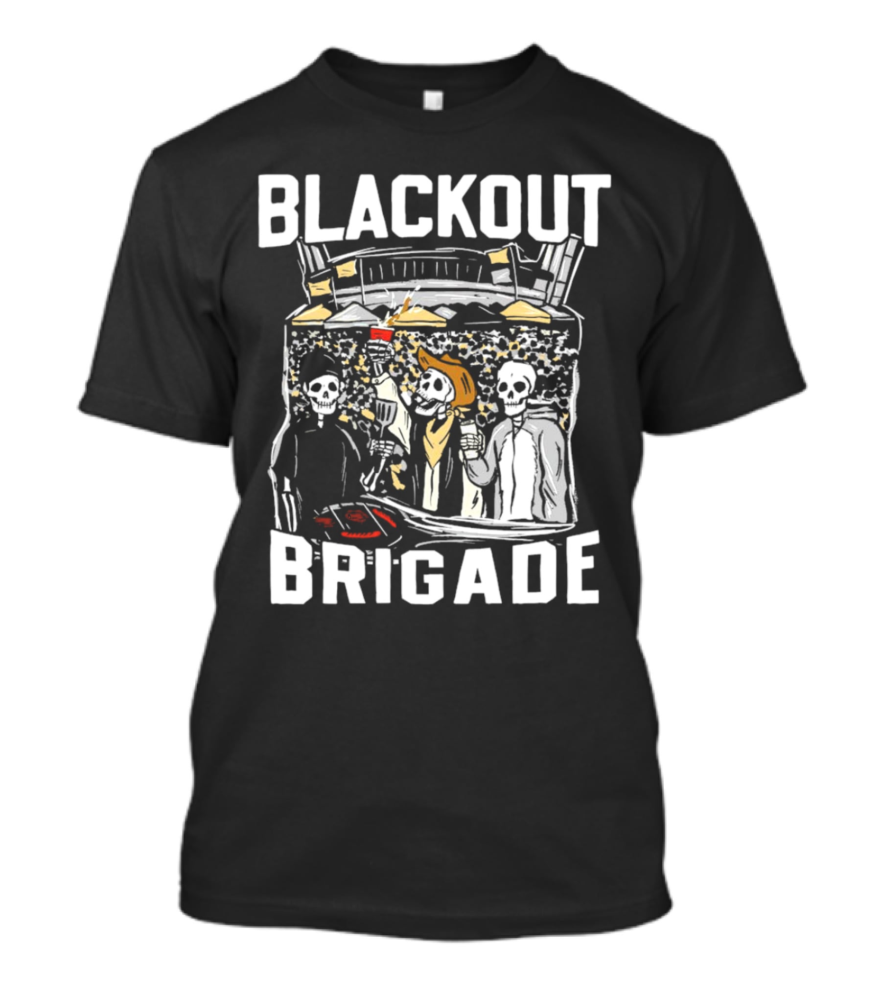 Blackout Brigade Colorado Buffaloes Football Stadium Skeletons Party T-Shirt