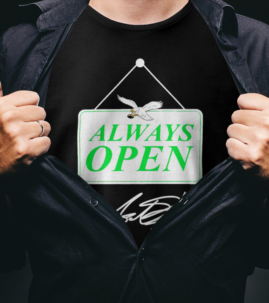 Eagles Autism Foundation Always Open Sign With Eagle And Signature T-Shirt