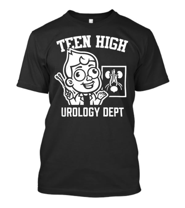 Teen High Urology Dept Cartoon Boy With Medical Chart T-Shirt