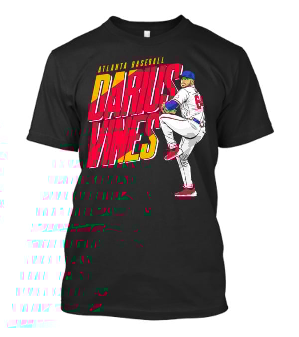 Atlanta Baseball Darius Vines 64 Pitching Action T-Shirt
