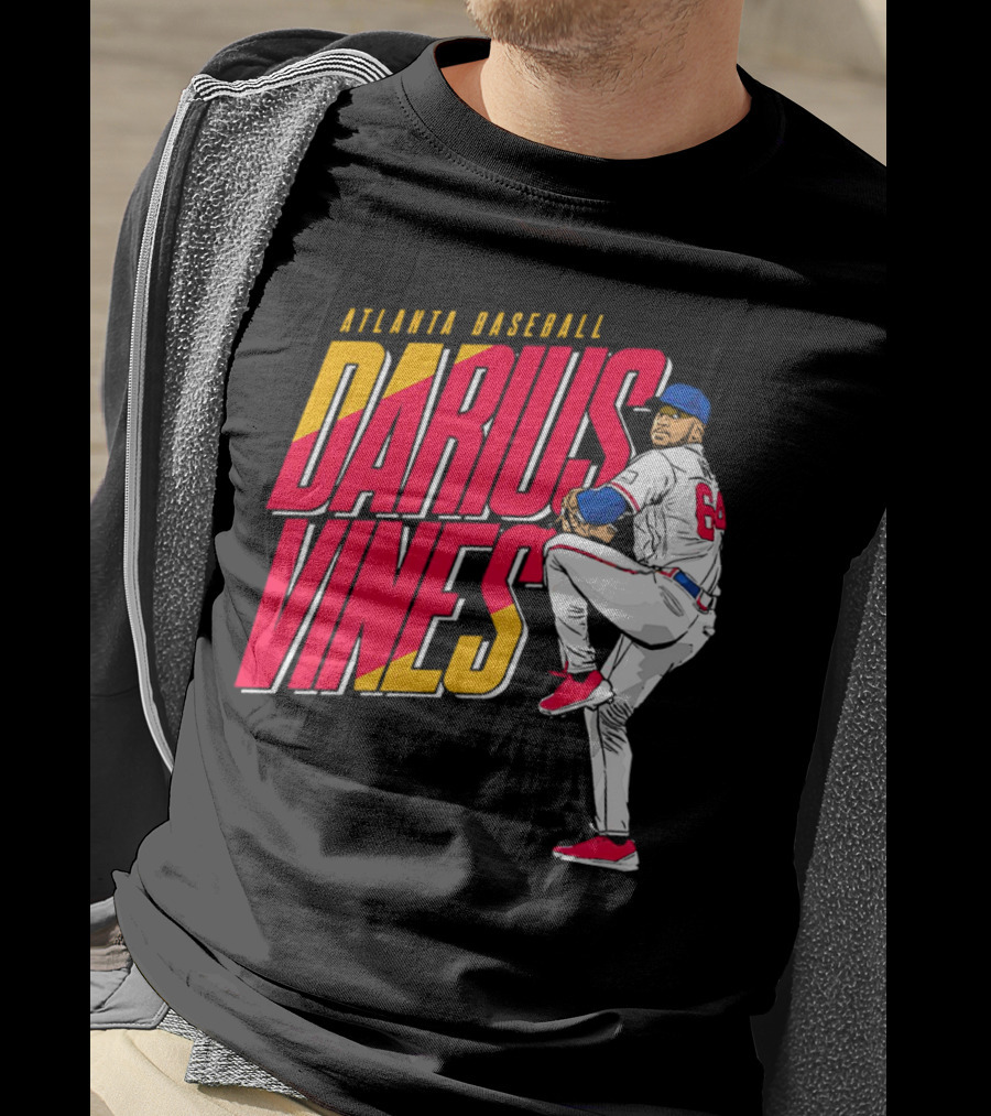 Atlanta Baseball Darius Vines 64 Pitching Action T-Shirt