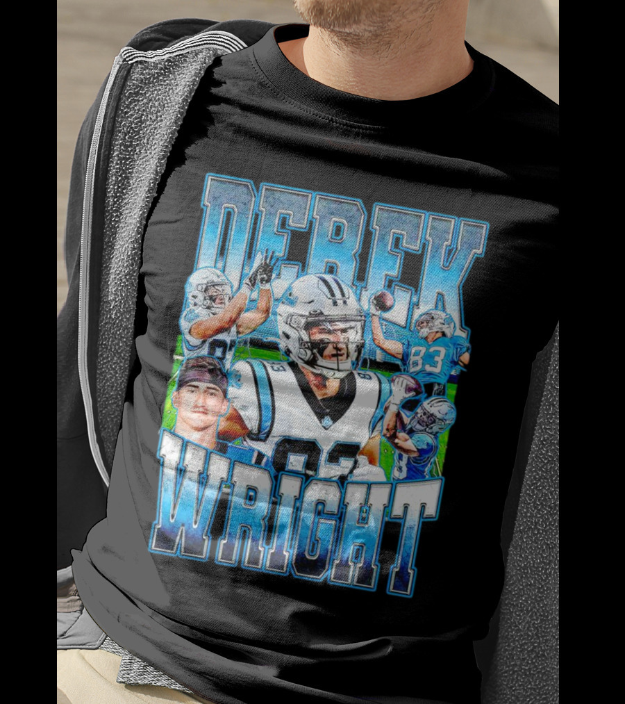 Derek Wright 83 Carolina Panthers Vintage Football T-Shirt