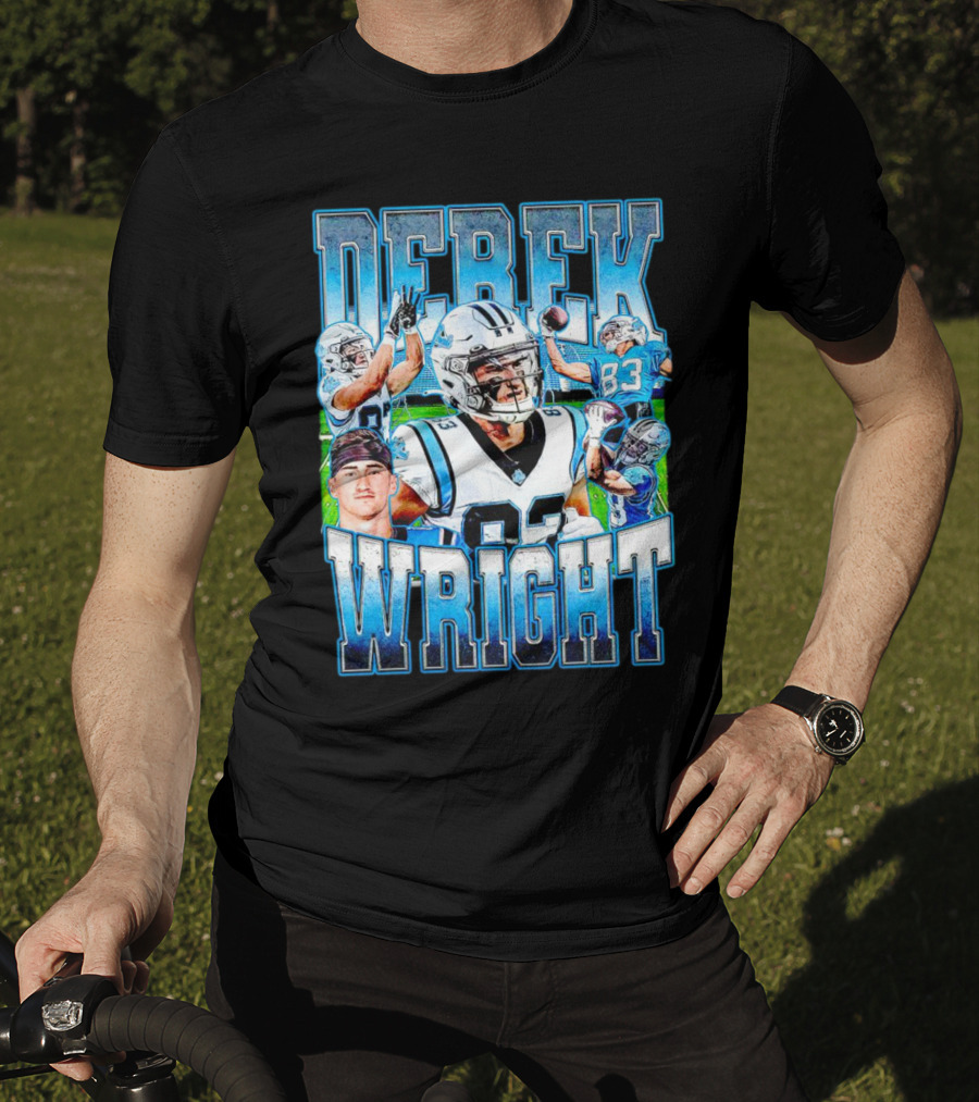 Derek Wright 83 Carolina Panthers Vintage Football T-Shirt