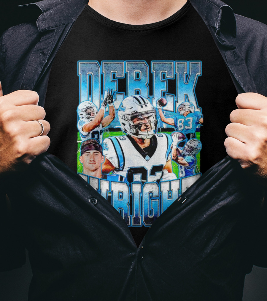 Derek Wright 83 Carolina Panthers Vintage Football T-Shirt