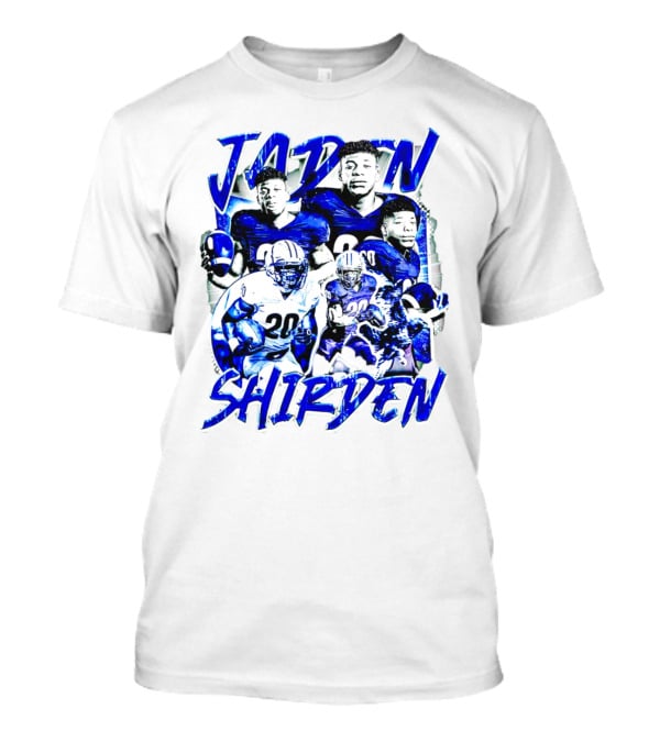 Jaden Shirden Monmouth Hawks Football Vintage Player Collage T-Shirt