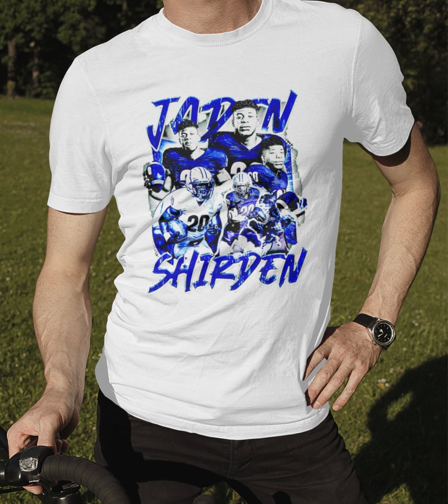 Jaden Shirden Monmouth Hawks Football Vintage Player Collage T-Shirt