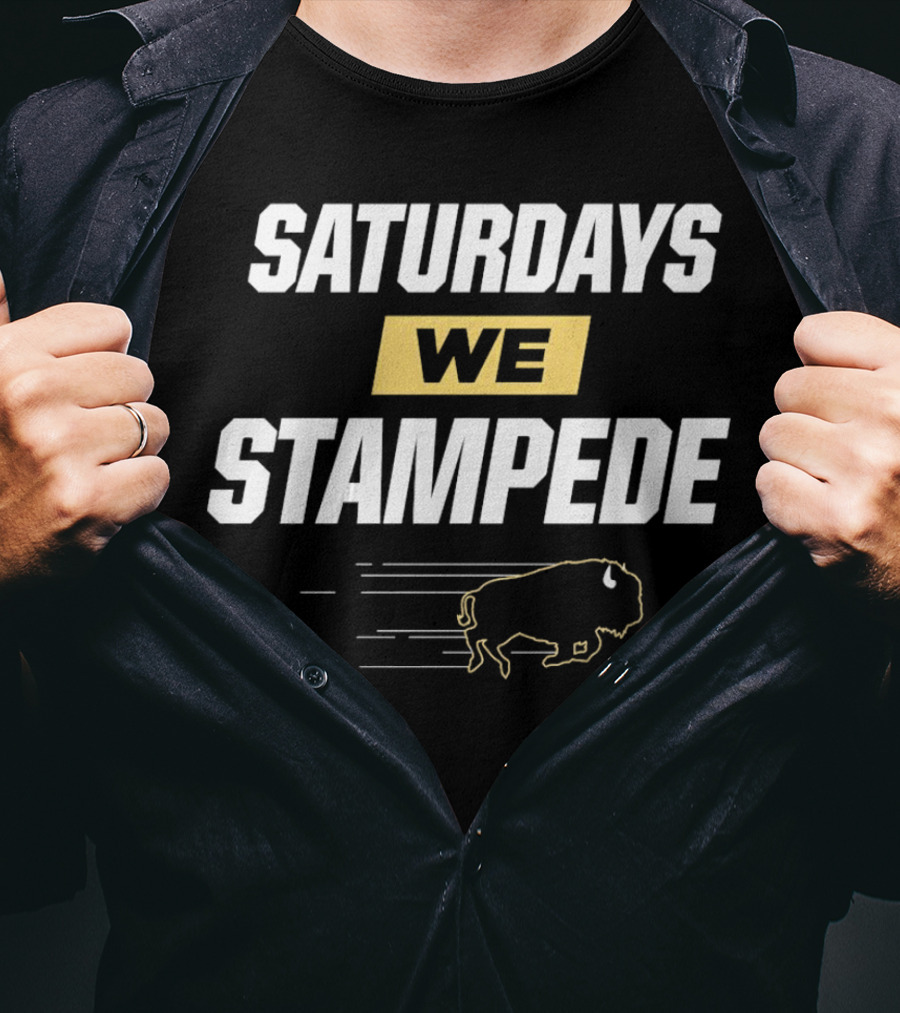 Saturdays We Stampede Colorado Buffaloes Football Bison T-Shirt