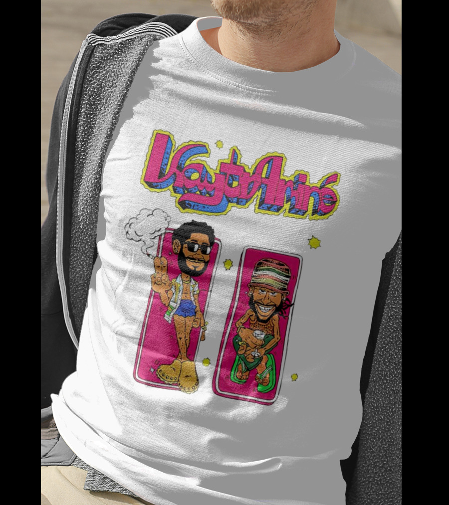 Kaytramine Smoking Drinking Cartoon Characters Relaxing T-Shirt