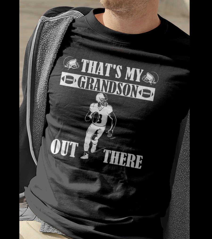 That's My Grandson Out There Football Player Helmet Ball T-Shirt
