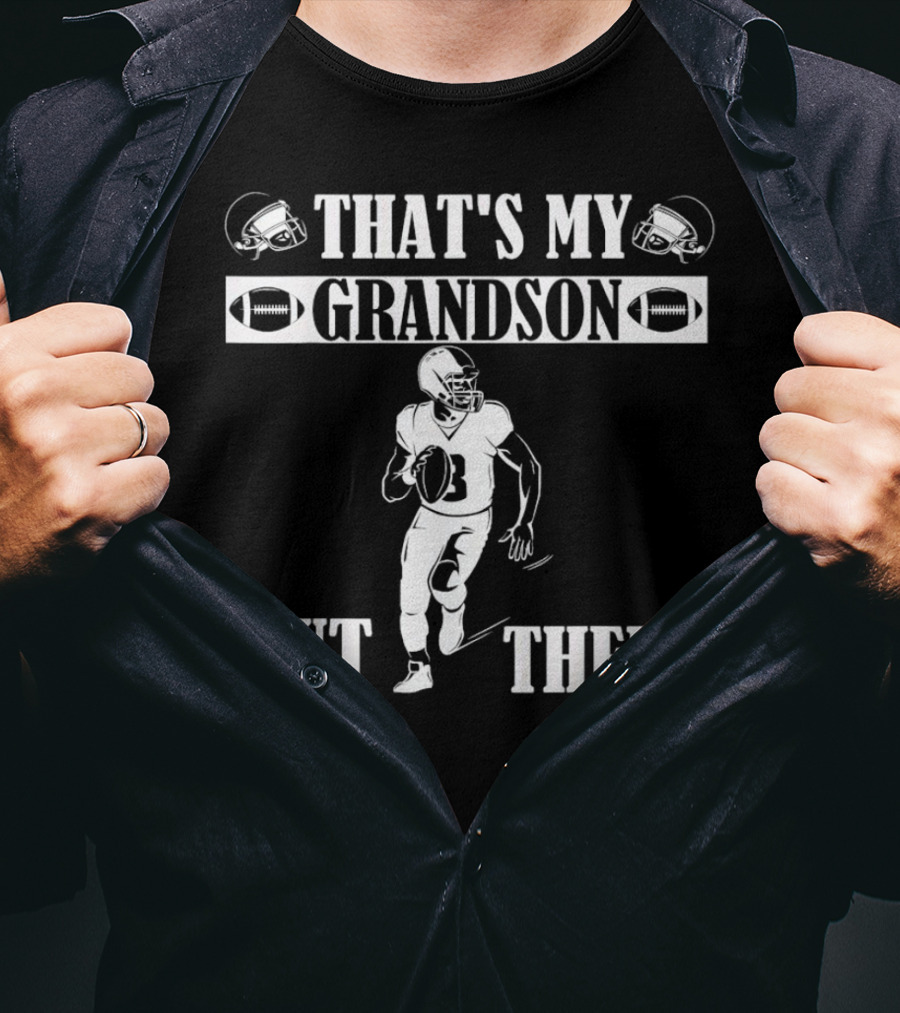 That's My Grandson Out There Football Player Helmet Ball T-Shirt