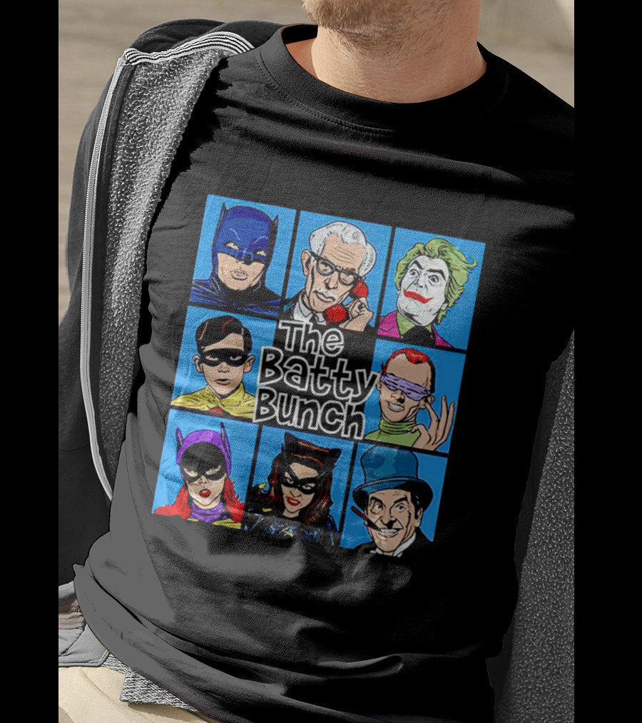 The Batty Bunch Batman Joker Riddler Catwoman Classic Characters T-Shirt