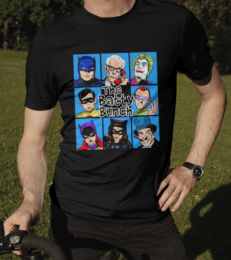 The Batty Bunch Batman Joker Riddler Catwoman Classic Characters T-Shirt